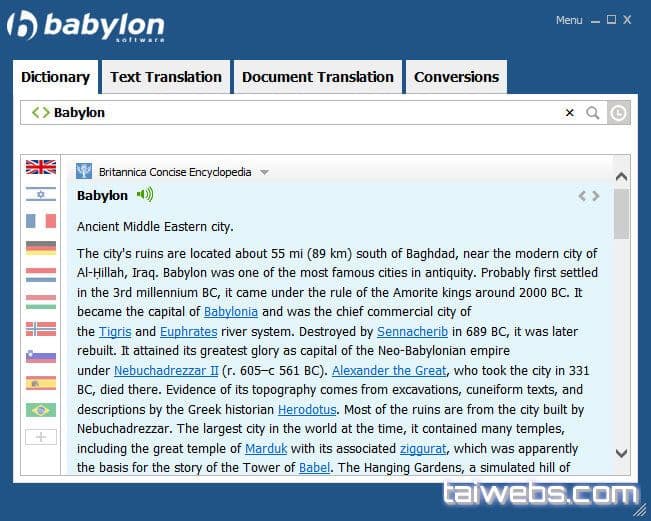 Phần mềm dịch tiếng anh trên máy tính Babylon
