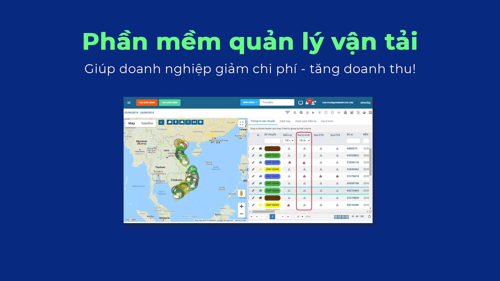 Phần mềm quản lý vận tải