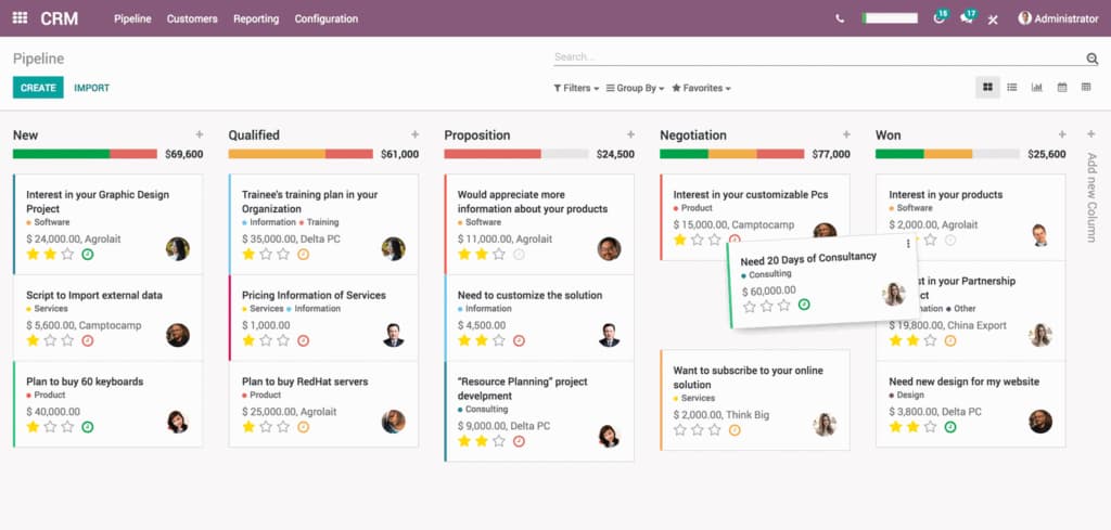 Phần mềm Odoo CRM
