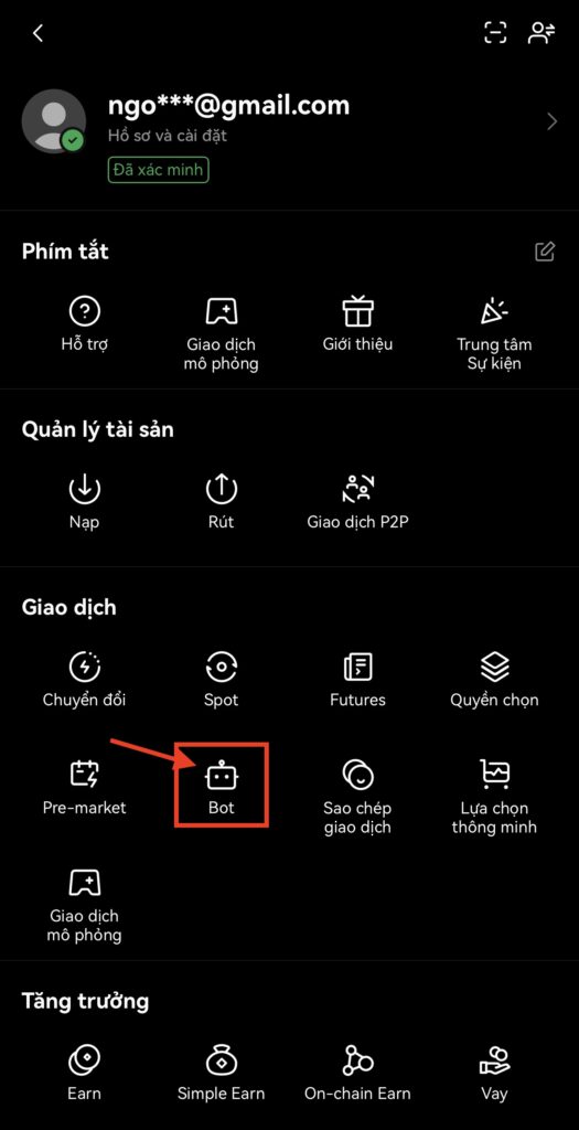 cách mở bot giao dịch trên OKX