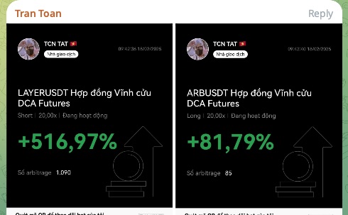 Trader Tran Toan khoe lãi từ bot giao dịch trên OKX